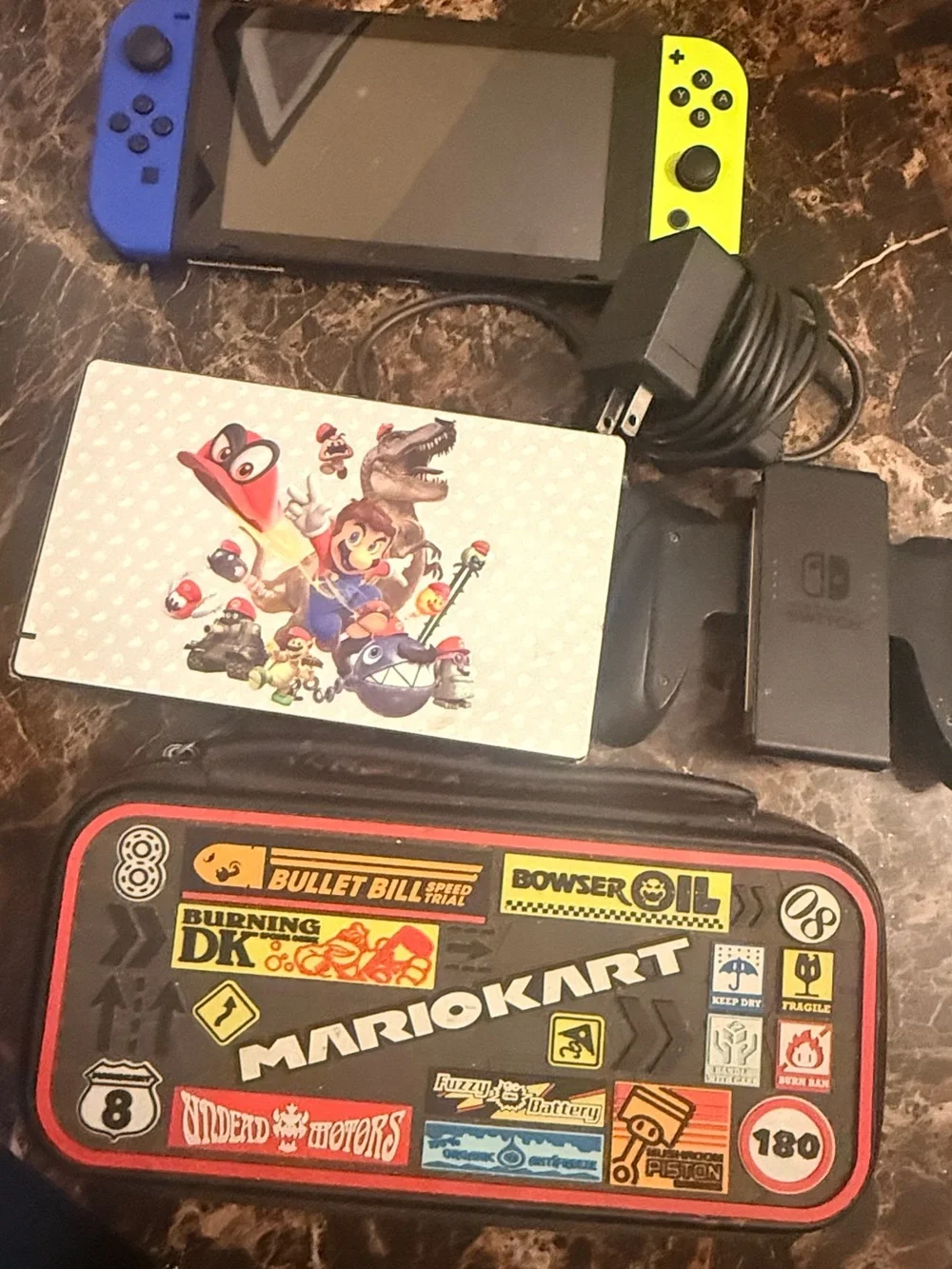 Nintendo Switch with Blue Left & Yellow Right Joy-Con